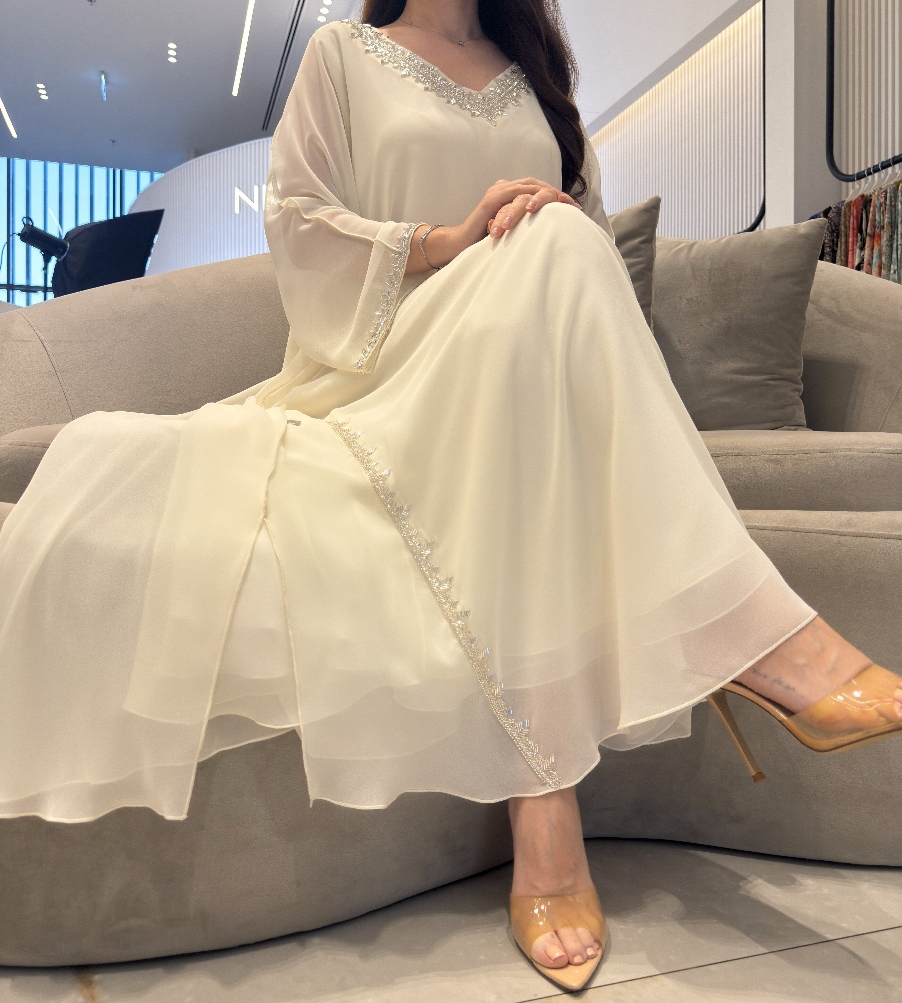 2 Pc Chiffon Handmade Embroidery